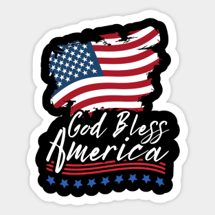 4th of July God Bless America // T-shirt Lifestyle Sticker